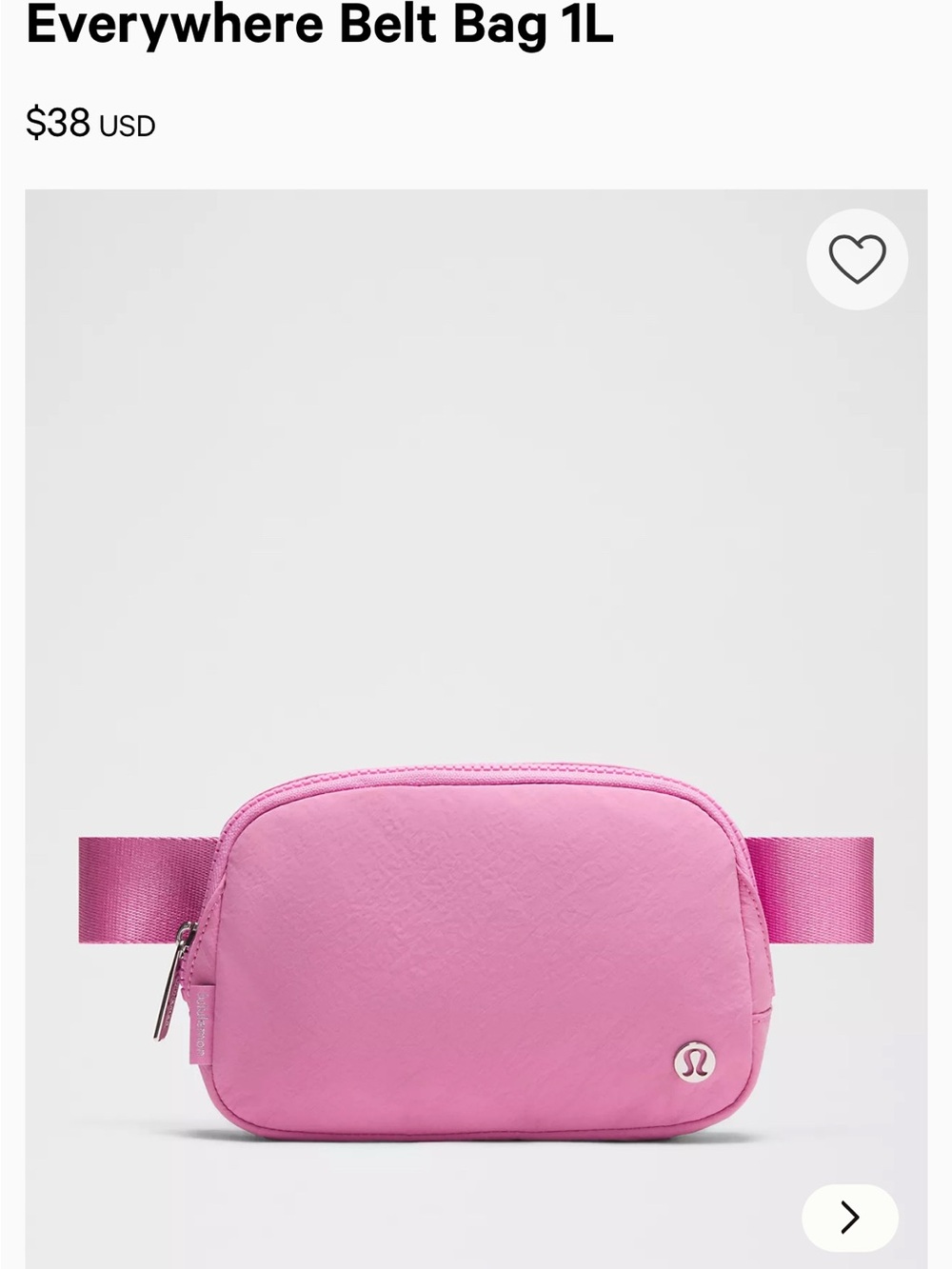 lululemon athletica Pink Everywhere Belt Bag 1L